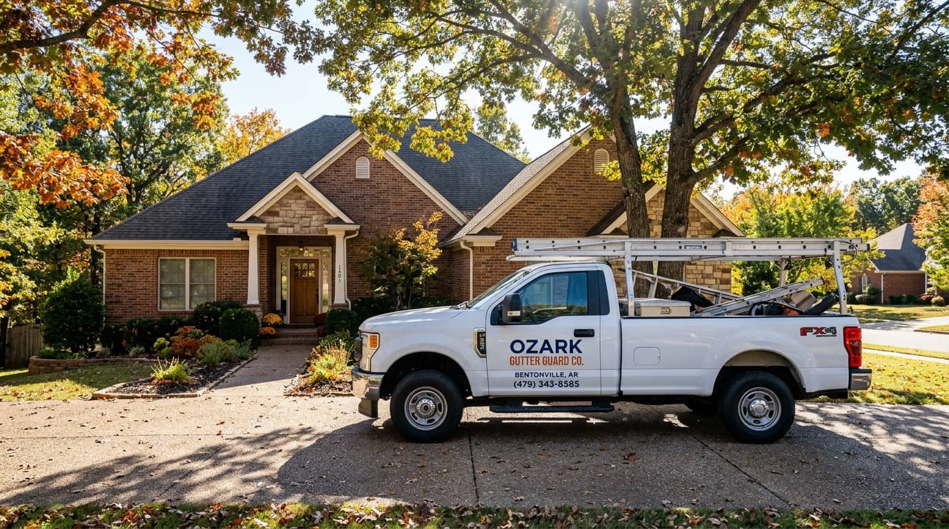 Ozark Gutter Guard service truck in Northwest Arkansas