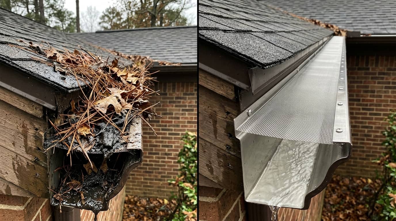 Clogged gutters vs stainless steel micro-mesh in Bella Vista, AR